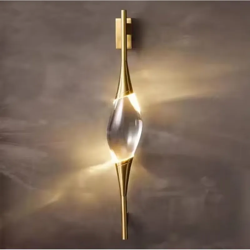 Lighting Decor For Living Room - Lampu Dinding LED Kristal Emas Tembaga