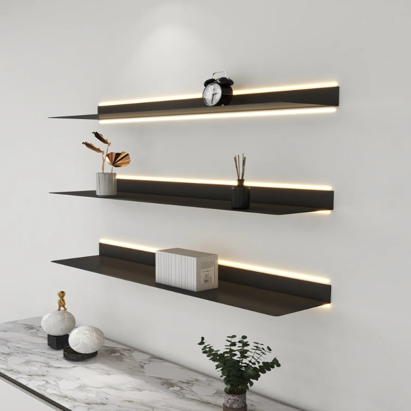 Lighting Metal Wall Decor - ‌ Rak Dinding Logam Berlampu LED