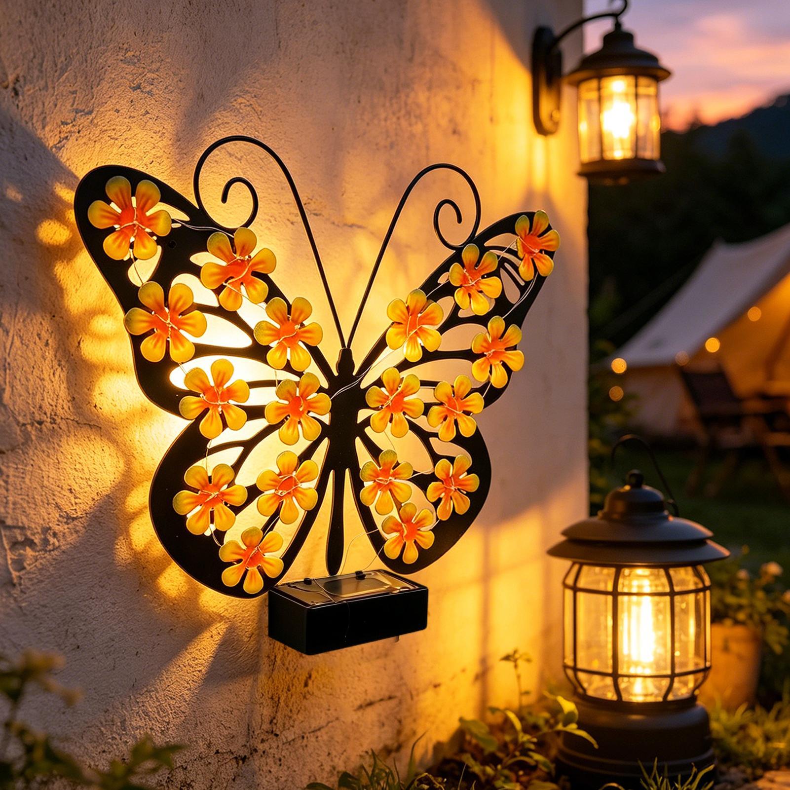 Lighting Metal Wall Decor - Lampu Dinding Logam Tenaga Surya LED