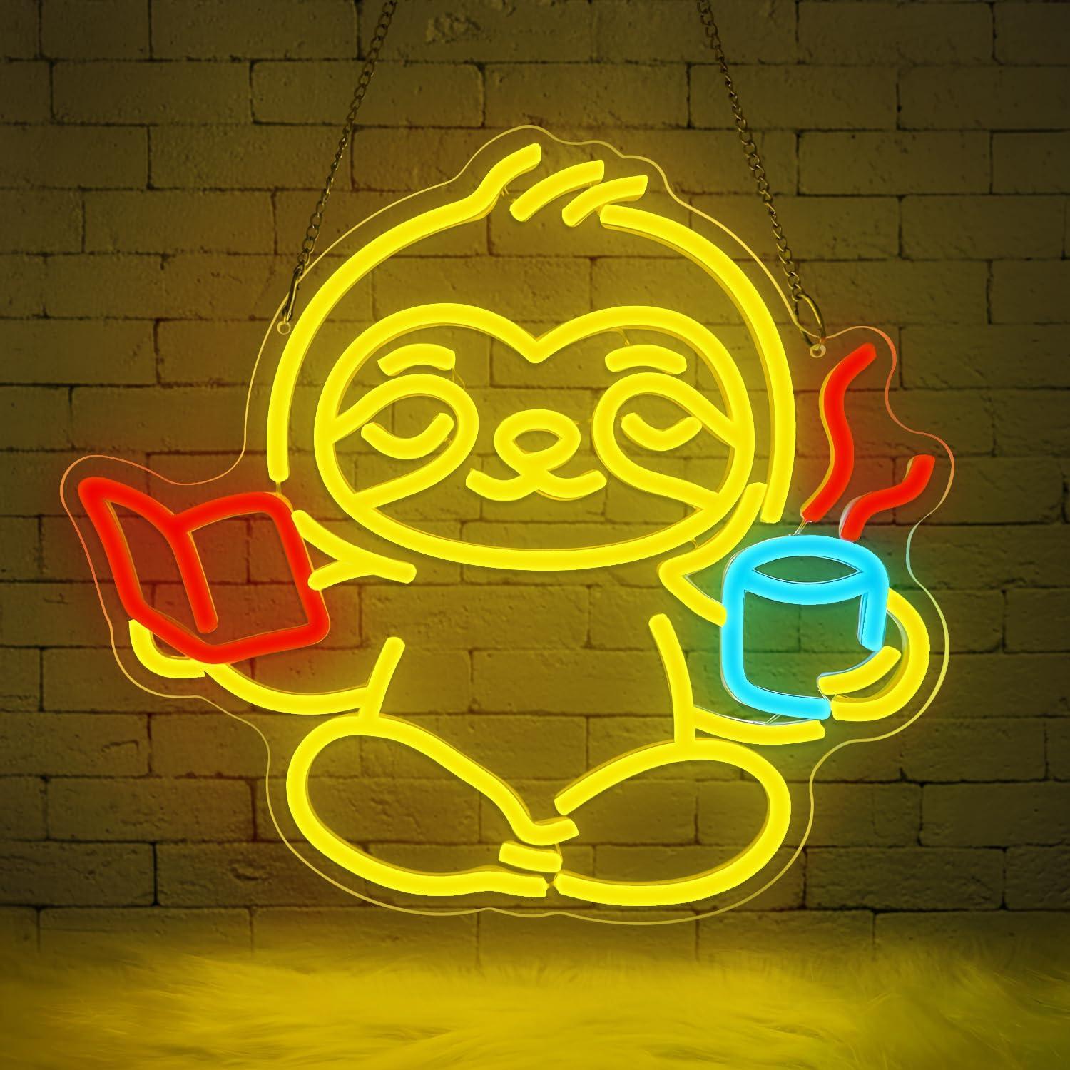 Lighting Decor For Living Room - Lampu LED USB Neon Sign Sloth