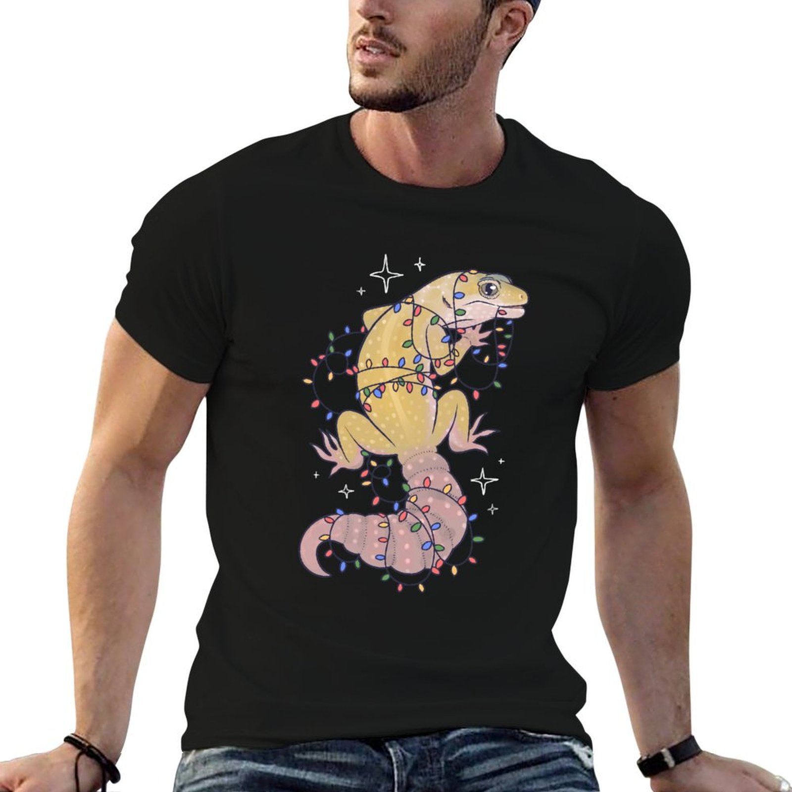 Gecko Lighting & Decor - Kaos Leopard Gecko dan Holiday Lights