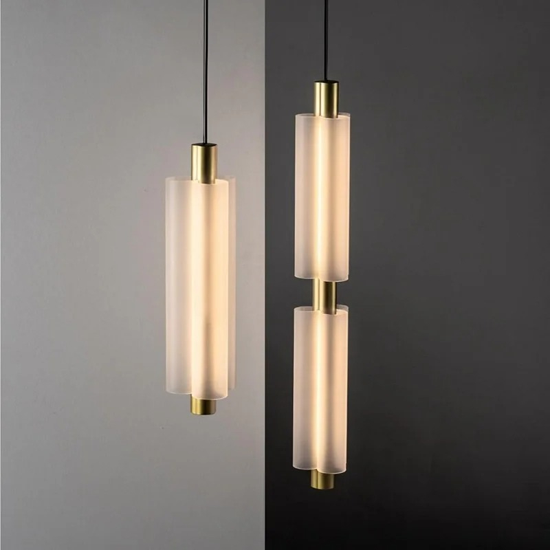 Lighting Metal Wall Decor - Lampu Gantung Akrilik Panjang Modern untuk