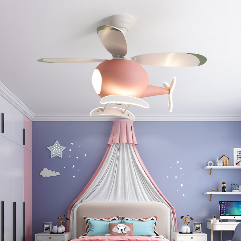Decor Lighting & Decor Fires Photos - Lampu Kipas Pesawat Kartun Kreatif Modern
