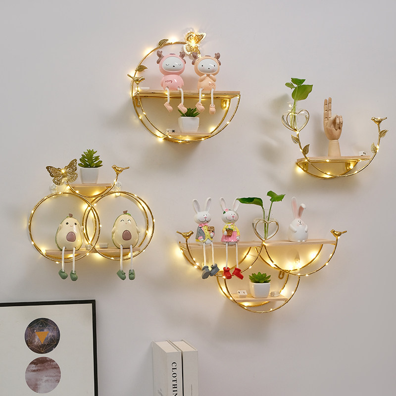 Lighting Metal Wall Decor - Rak Dinding Tanpa Bor untuk Dekorasi