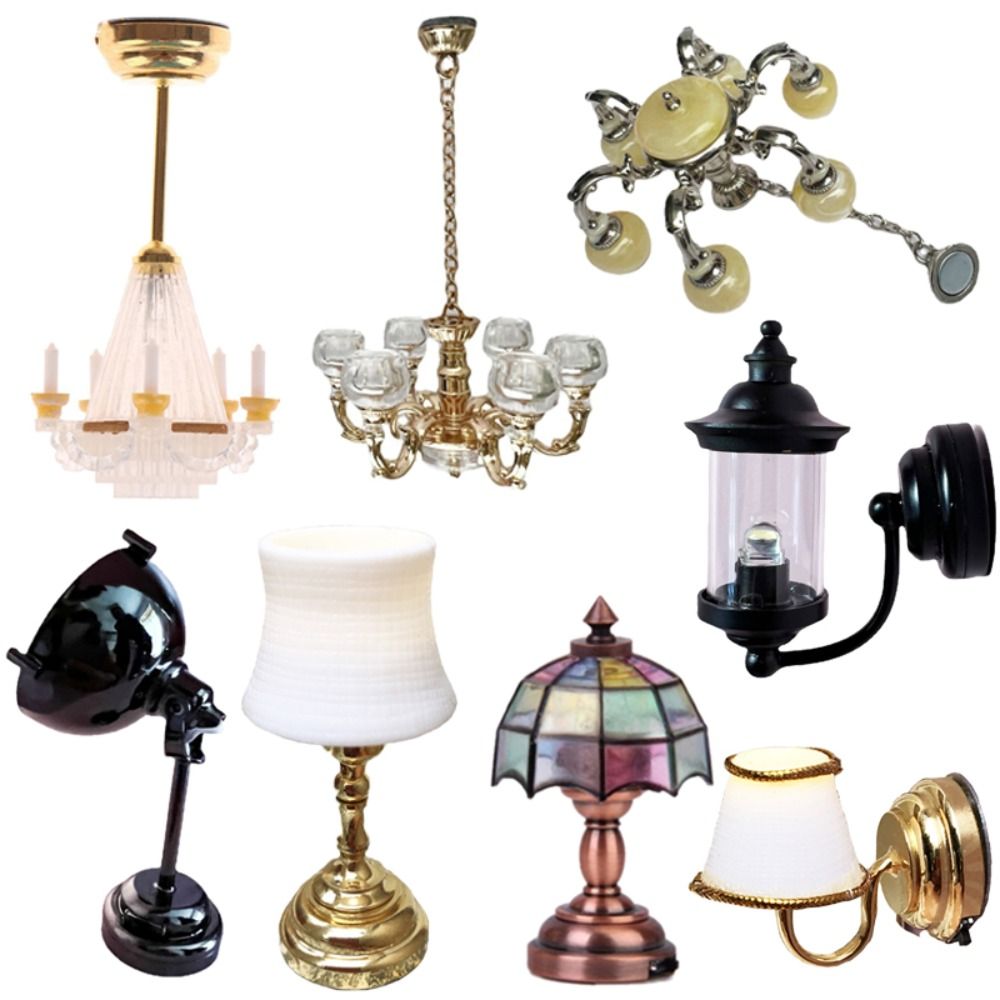 Lighting Metal Wall Decor - Lampu LED dekorasi rumah boneka, lampu