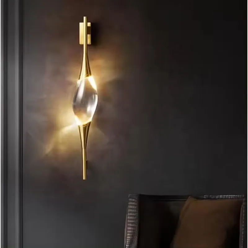 Lampu Dinding LED Kristal Emas - Lighting Decor For Living Room ulasan dan harga