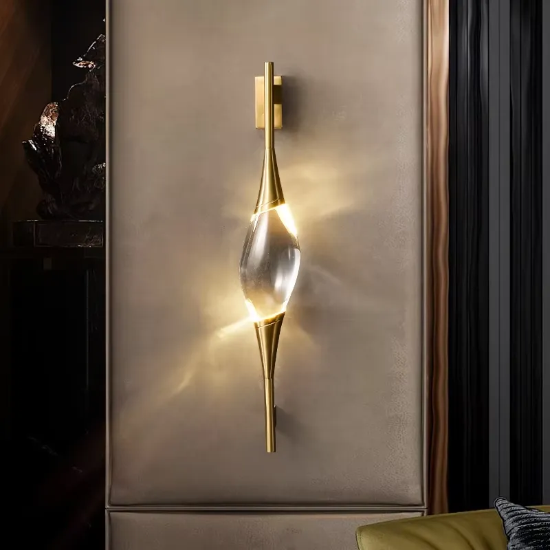 Lampu Dinding LED Kristal Emas - Lighting Decor For Living Room ulasan dan harga