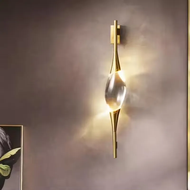 Lampu Dinding LED Kristal Emas - Lighting Decor For Living Room ulasan dan harga