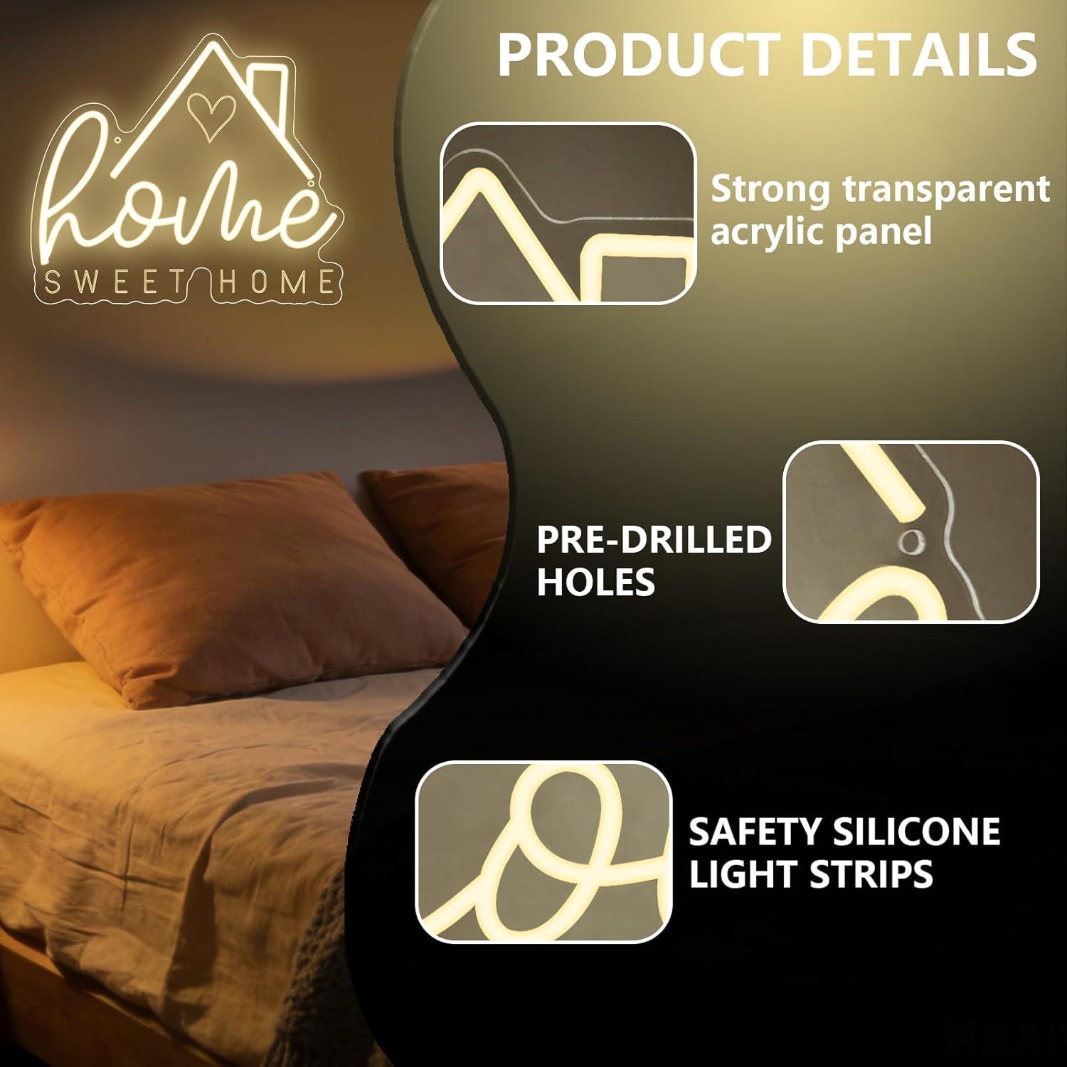 Lampu LED Neon Sweet Home USB  - Lighting Decor For Living Room ulasan dan harga