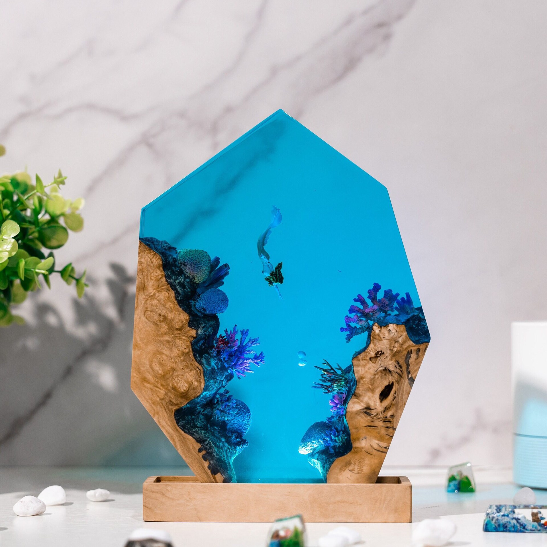 Lampu Meja Resin Kustom Dunia  - Lighting Decor Items ulasan dan harga