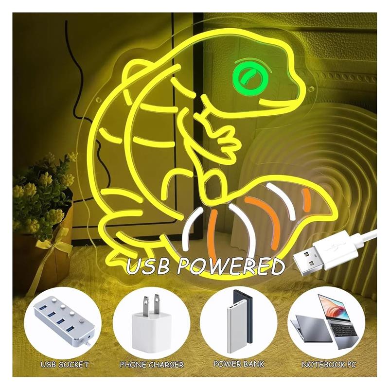 Lampu Neon Bentuk Tokek Anime  - Gecko Lighting & Decor ulasan dan harga