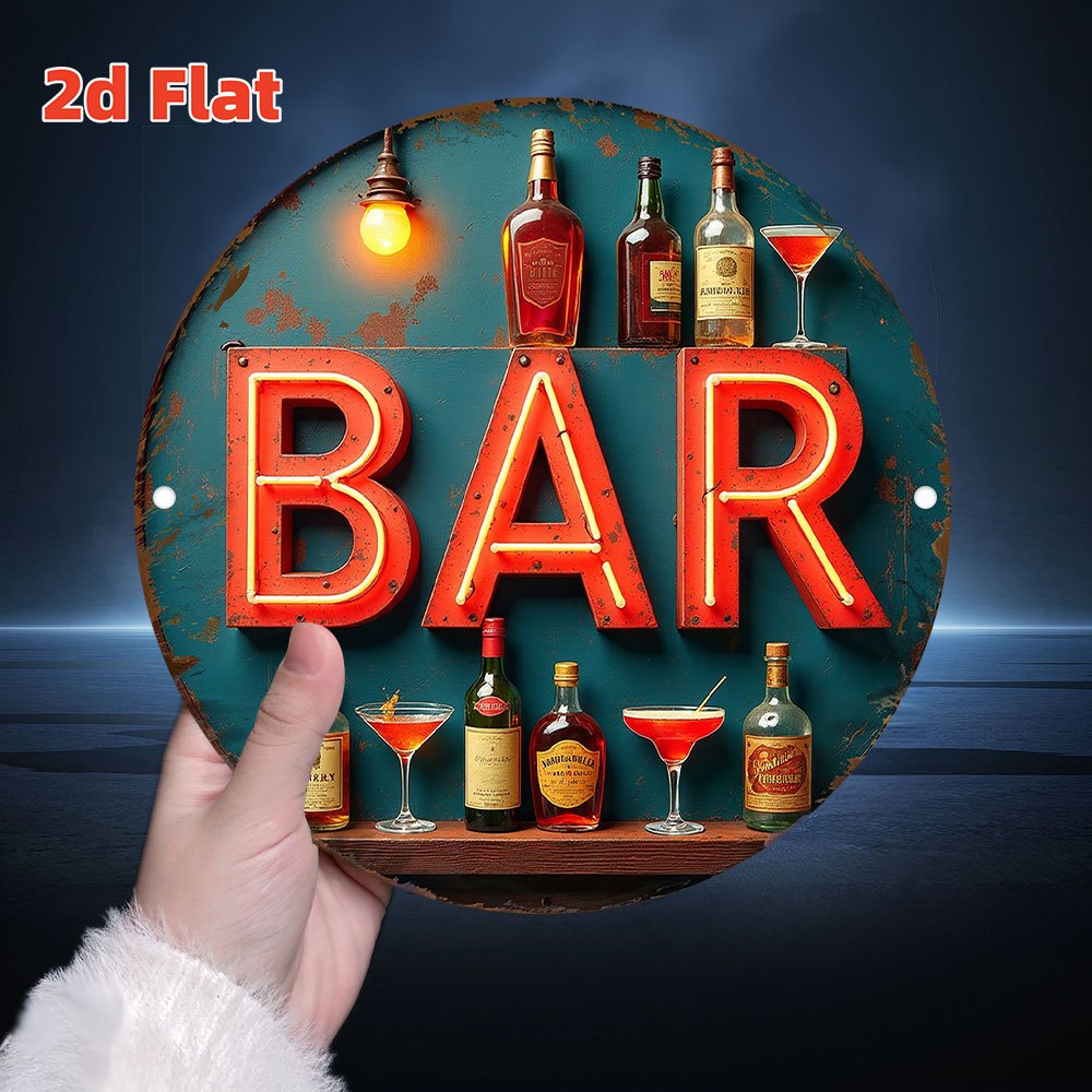 Papan Tanda Logam 2D, Seni Din - Lighting Metal Wall Decor ulasan dan harga