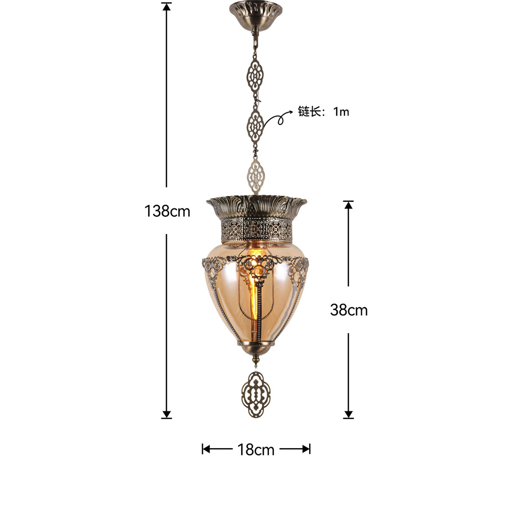 Lampu Gantung Kaca Buatan Tang - Lighting Decor Store ulasan dan harga