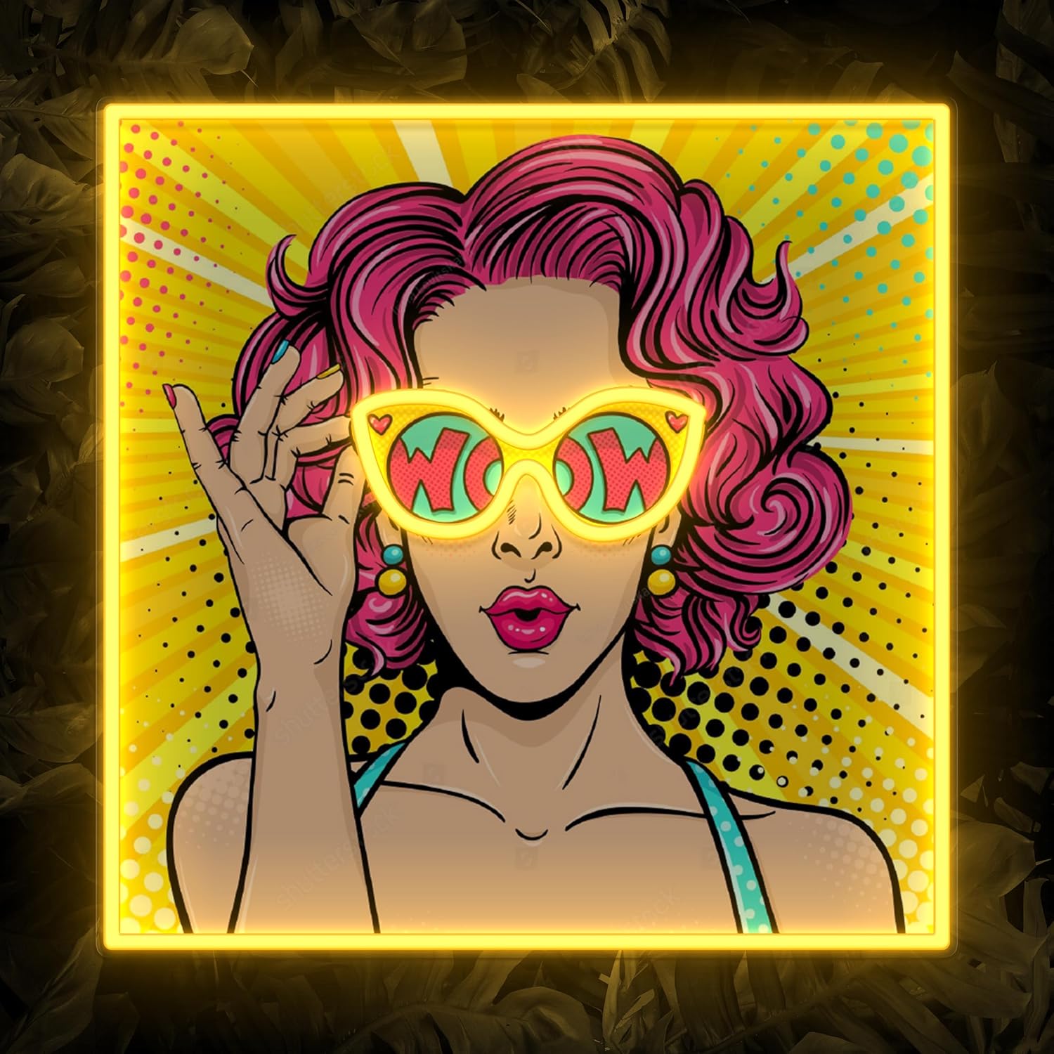 Wow Lady Uv Pop Neon Sign Comi - Lighting Decor Wow ulasan dan harga
