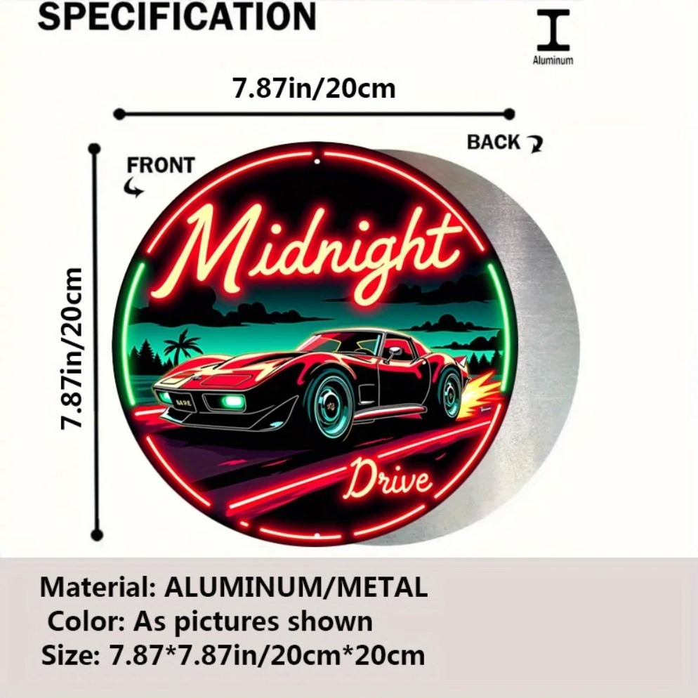 Vintage Neon Car Sign Midnight - Lighting Metal Wall Decor ulasan dan harga